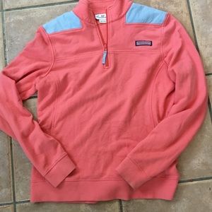 Pink Vineyard Vines Half Zip Pullover